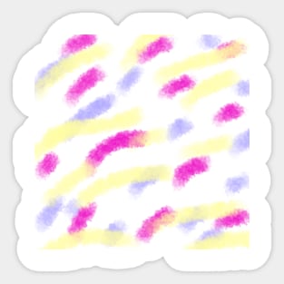 Yellow pink blue watercolor abstract art design Sticker